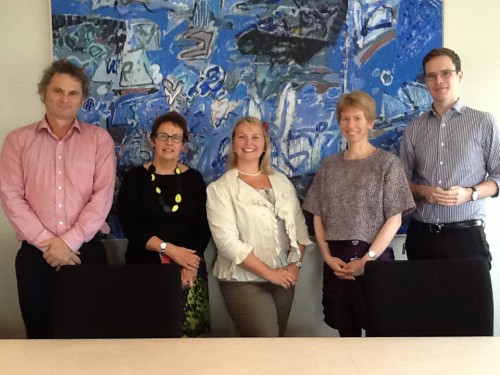 With the members of the COAG Reform Council education team. (The painting depicts Sydney Harbour)